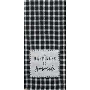 Kay Dee Designs HAPPINESS IS HOMEMADE Black Gingham Tea Kitchen Towel NEW